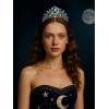 imageSWEETV Celestial Witch Crown for Women Gothic Queen Crowns Womens Dark Tiara Headband Tiaras for Cosplay Headpiece Hair Accessory for Halloween Prom Cosplay Coven LegacySelenes Covenant