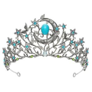 imageSWEETV Celestial Witch Crown for Women Gothic Queen Crowns Womens Dark Tiara Headband Tiaras for Cosplay Headpiece Hair Accessory for Halloween Prom Cosplay Coven LegacySelenes Covenant