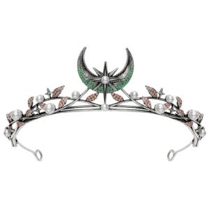 imageSWEETV Celestial Witch Crown for Women Gothic Queen Crowns Womens Dark Tiara Headband Tiaras for Cosplay Headpiece Hair Accessory for Halloween Prom Cosplay Coven LegacyLuna Oblivion