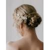 imageSWEETV 2Pcs Handmade Wedding Hair PinsFlower Bridal Hair PinBeaded Wedding Hair Accessories for Brides Silver