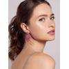imageSWEETV Rhinestone Statement Earrings for Women Vintage Cluster Drop Dangle EarringsChandelier Earrings Dangling for Prom Wedding Bridal PartyHot Pink