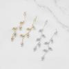 imageSWEETV Vine Wedding Earrings for Brides Bridesmaid Cubic Zirconia Bridal Earrings for Wedding 18K Gold PlatedSilver Rhinestone Dangling Earrings for Women Prom Party Jewelry GiftsGold