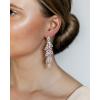 imageSWEETV Wedding Bridal Chandelier Earrings Crystal Rhinestone Drop Dangle Earrings for Women Brides02Silver