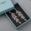 imageSWEETV Wedding Bridal Chandelier Earrings Crystal Rhinestone Drop Dangle Earrings for Women Brides02Silver