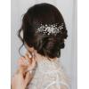 imageSWEETV Wedding Hair Comb Pearl Bride Hair Pins Flower Hair Piece Rhinestone Bridal Hair Accessories for Women and GirlsSliver02