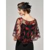 imageSWEETV Womens 1920s Flapper ShawlSequin Beaded Shawls and Wraps for Evening DressesPartyWeddingFormalHarlem nightBlack Red