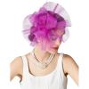 imageSWEETV Flower Fascinators Tea Party Hats for Women Formal Headwear for Kentucky Derby Cocktail Wedding Fancy Dress PartyRose Red