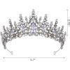 imageSWEETV Crystal Wedding Tiara for Women Royal Queen Crown Headband Rhinestone Princess Hair Accessories for Prom Birthday7purple Iridescent  Antique Silver