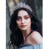 imageSWEETV Crystal Wedding Tiara for Women Royal Queen Crown Headband Rhinestone Princess Hair Accessories for Prom Birthday7purple Iridescent  Antique Silver