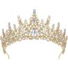 imageSWEETV Crystal Wedding Tiara for Women Royal Queen Crown Headband Rhinestone Princess Hair Accessories for Prom Birthday1Multicolored