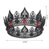 imageSWEETV King Crown for Men Spades ACE Tiara Medieval Black Diadem Metal Rhinestone Headpieces Costume Accessories for Prom Cosplay Wedding Party Birthday Halloween Black RedBlcak Red