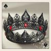 imageSWEETV King Crown for Men Spades ACE Tiara Medieval Black Diadem Metal Rhinestone Headpieces Costume Accessories for Prom Cosplay Wedding Party Birthday Halloween Black RedBlcak Red