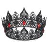 imageSWEETV King Crown for Men Spades ACE Tiara Medieval Black Diadem Metal Rhinestone Headpieces Costume Accessories for Prom Cosplay Wedding Party Birthday Halloween Black RedBlcak Red