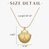 imageInitial Seashell Necklace for Women 14k Gold Plated Trendy Dianty Necklace for Summer Vacation Beach Womens Jewelry GiftLetter A