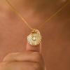 imageInitial Seashell Necklace for Women 14k Gold Plated Trendy Dianty Necklace for Summer Vacation Beach Womens Jewelry GiftLetter J