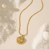 imageInitial Seashell Necklace for Women 14k Gold Plated Trendy Dianty Necklace for Summer Vacation Beach Womens Jewelry GiftLetter M