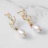 imageSWEETV Pearl Wedding Bridal Earrings for Brides Bridesmaids Pearl Drop Earrings for Women Dangling Prom Formal Party Jewelry GiftsStyle1Gold
