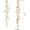 imageSWEETV Pearl Wedding Bridal Earrings for Brides Bridesmaids Pearl Drop Earrings for Women Dangling Prom Formal Party Jewelry GiftsStyle3Gold