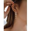 imageSWEETV Pearl Wedding Bridal Earrings for Brides Bridesmaids Pearl Drop Earrings for Women Dangling Prom Formal Party Jewelry GiftsStyle3Gold