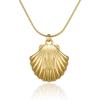 imageInitial Seashell Necklace for Women 14k Gold Plated Trendy Dianty Necklace for Summer Vacation Beach Womens Jewelry GiftLetter M