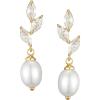 imageSWEETV Pearl Wedding Bridal Earrings for Brides Bridesmaids Pearl Drop Earrings for Women Dangling Prom Formal Party Jewelry GiftsStyle1Gold