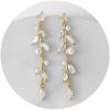 imageSWEETV Pearl Wedding Bridal Earrings for Brides Bridesmaids Pearl Drop Earrings for Women Dangling Prom Formal Party Jewelry GiftsStyle3Gold
