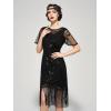 imageSWEETV Flapper Dresses 1920s Dresses for WomenCrew Neck Great Gatsby Dresses with Sleeve Roaring 20s Dress for Harlem NightsBlack