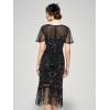 imageSWEETV Flapper Dresses 1920s Dresses for WomenCrew Neck Great Gatsby Dresses with Sleeve Roaring 20s Dress for Harlem NightsBlackcolorful