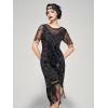 imageSWEETV Flapper Dresses 1920s Dresses for WomenCrew Neck Great Gatsby Dresses with Sleeve Roaring 20s Dress for Harlem NightsBlackcolorful