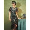 imageSWEETV Flapper Dresses 1920s Dresses for WomenCrew Neck Great Gatsby Dresses with Sleeve Roaring 20s Dress for Harlem NightsGreen