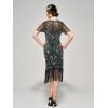 imageSWEETV Flapper Dresses 1920s Dresses for WomenCrew Neck Great Gatsby Dresses with Sleeve Roaring 20s Dress for Harlem NightsGreen
