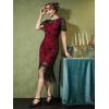 imageSWEETV Flapper Dresses 1920s Dresses for WomenCrew Neck Great Gatsby Dresses with Sleeve Roaring 20s Dress for Harlem NightsRed
