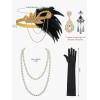 imageSWEETV Great Gatsby Lace Neck Flapper Dress  1920s Dress for Women With Sleeve  Roaring 20s CostumeBlackgold