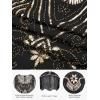 imageSWEETV Great Gatsby Lace Neck Flapper Dress  1920s Dress for Women With Sleeve  Roaring 20s CostumeBlackgold