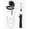 imageSWEETV Womens 1920s Flapper DressV Neck Great Gatsby Fringe Cocktail Dress with 20s Accessories SetRoaring 20s CostumeWhite
