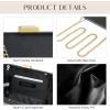 imageEvening Clutch Purses for Women Formal PU Leather Handbag with Chain Strap for Weddings Proms and PartiesBlack