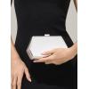 imageEvening Clutch Purses for Women Formal PU Leather Handbag with Chain Strap for Weddings Proms and PartiesSilver