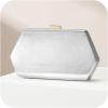 imageEvening Clutch Purses for Women Formal PU Leather Handbag with Chain Strap for Weddings Proms and PartiesSilver