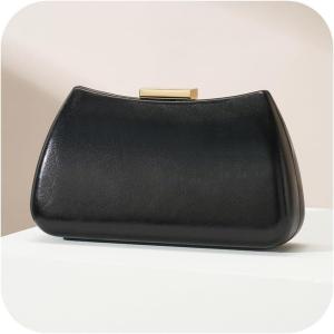imageDressy Clutch Purses for Women Formal PU Leather Bags Evening Clutch Handbag for Weddings Proms and PartiesBlack