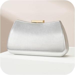 imageDressy Clutch Purses for Women Formal PU Leather Bags Evening Clutch Handbag for Weddings Proms and PartiesSilver