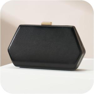 imageEvening Clutch Purses for Women Formal PU Leather Handbag with Chain Strap for Weddings Proms and PartiesBlack