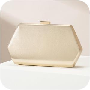 imageEvening Clutch Purses for Women Formal PU Leather Handbag with Chain Strap for Weddings Proms and PartiesGold
