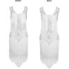 imageSWEETV 1920s Sleeveless Flapper Dresses Scoop Neck Great Gatsby Dresses Fringed Sequin Roaring 20s Dress Cocktail Dress