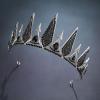 imageSWEETV Gothic Crowns for Women Queen Crown Tiara Witch Crown Headband Cosplay Hair Accessories for Costume Halloween Prom Party1 BlackAntique Silver