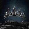 imageSWEETV Gothic Crowns for Women Queen Crown Tiara Witch Crown Headband Cosplay Hair Accessories for Costume Halloween Prom Party1 BlackAntique Silver