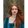 imageSWEETV Gothic Crowns for Women Queen Crown Tiara Witch Crown Headband Cosplay Hair Accessories for Costume Halloween Prom Party3 BlackAntique Gold