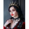 imageSWEETV Gothic Crowns for Women Queen Crown Tiara Witch Crown Headband Cosplay Hair Accessories for Costume Halloween Prom Party3 BlackAntique Gold