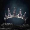 imageSWEETV Gothic Crowns for Women Queen Crown Tiara Witch Crown Headband Cosplay Hair Accessories for Costume Halloween Prom Party3 PurpleAntique Silver