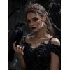 imageSWEETV Halloween Crown  Vines of the Underworld Black Gothic Tiara for Women ampamp Girls Baroque Crown for Costume PartyMidnight Vine