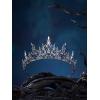 imageSWEETV Halloween Crown  Vines of the Underworld Black Gothic Tiara for Women ampamp Girls Baroque Crown for Costume PartySapphire Thorn